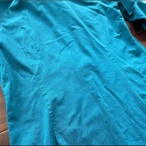 Express Slim Fit Teal Blue Button Down Mens Shirt Size Medium 15-15 1/2 - Picture 6 of 7